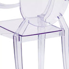 Chaise fantôme Flash Furniture avec accoudoirs en cristal transparent