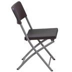 Lot de 2 chaises pliantes HERCULES de Flash Furniture en rotin synthétique marron avec cadre gris