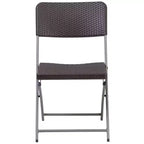 Lot de 2 chaises pliantes HERCULES de Flash Furniture en rotin synthétique marron avec cadre gris