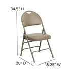 Lot de 2 chaises pliantes HERCULES de la série Extra Large Ultra-Premium à triple entretoise en métal avec poignée de transport facile Flash Furniture