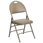 Lot de 2 chaises pliantes HERCULES de la série Extra Large Ultra-Premium à triple entretoise en métal avec poignée de transport facile Flash Furniture