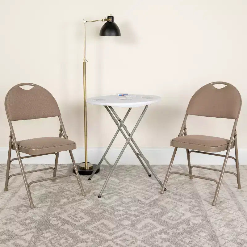 Lot de 2 chaises pliantes HERCULES de la série Extra Large Ultra-Premium à triple entretoise en métal avec poignée de transport facile Flash Furniture