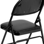 Lot de 2 chaises pliantes HERCULES de la série Extra Large Ultra-Premium à triple entretoise en métal avec poignée de transport facile Flash Furniture