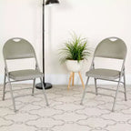 Lot de 2 chaises pliantes HERCULES de la série Extra Large Ultra-Premium à triple entretoise en métal avec poignée de transport facile Flash Furniture