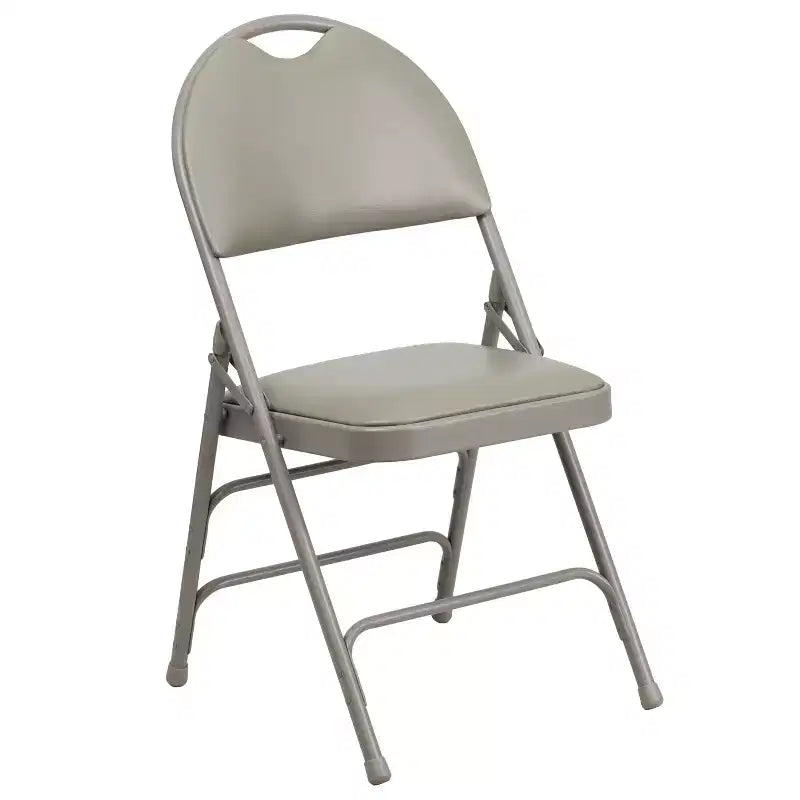 Lot de 2 chaises pliantes HERCULES de la série Extra Large Ultra-Premium à triple entretoise en métal avec poignée de transport facile Flash Furniture