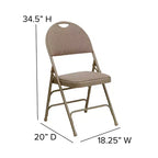 Lot de 2 chaises pliantes HERCULES de la série Extra Large Ultra-Premium à triple entretoise en métal avec poignée de transport facile Flash Furniture