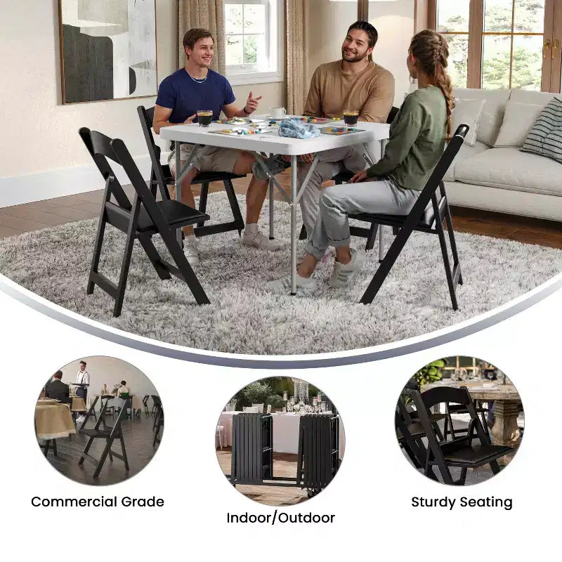 Chaise pliante Hercules de Flash Furniture – Lot de 2 chaises d'événement en résine d'une capacité de 360 kg