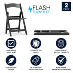 Chaise pliante Hercules de Flash Furniture – Lot de 2 chaises d'événement en résine d'une capacité de 360 kg