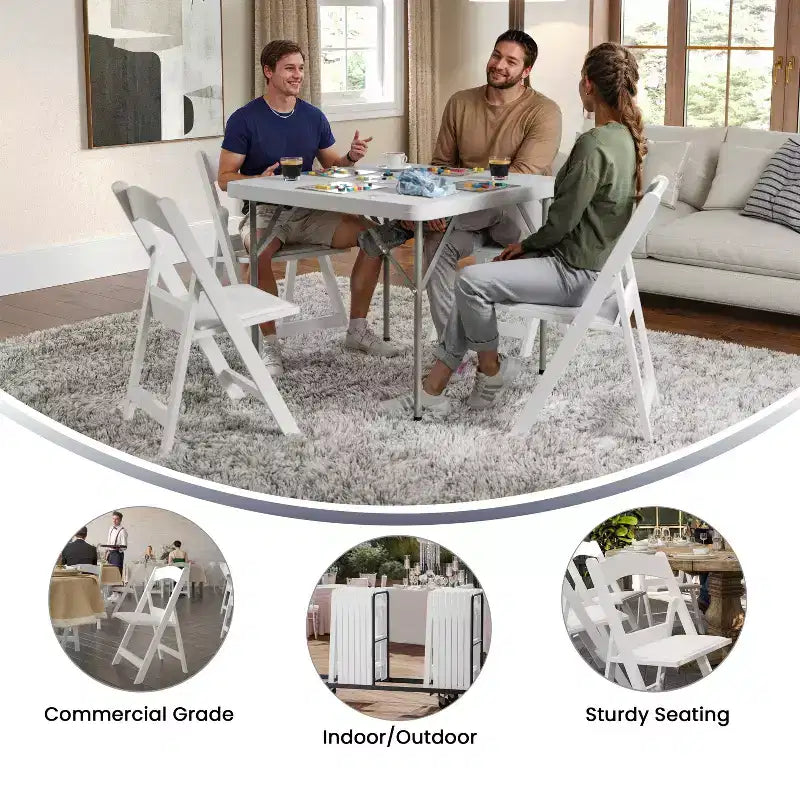 Chaise pliante Hercules de Flash Furniture – Lot de 2 chaises d'événement en résine d'une capacité de 360 kg