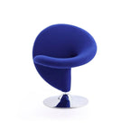Fauteuil pivotant en mélange de laine et chrome Curl de Manhattan Comfort (lot de 2)