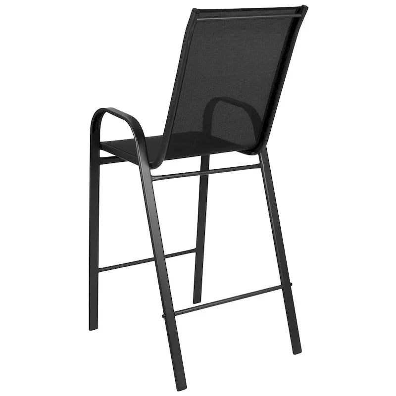 Lot de 4 tabourets de bar d'extérieur avec matériau Flex Comfort - Tabouret de terrasse