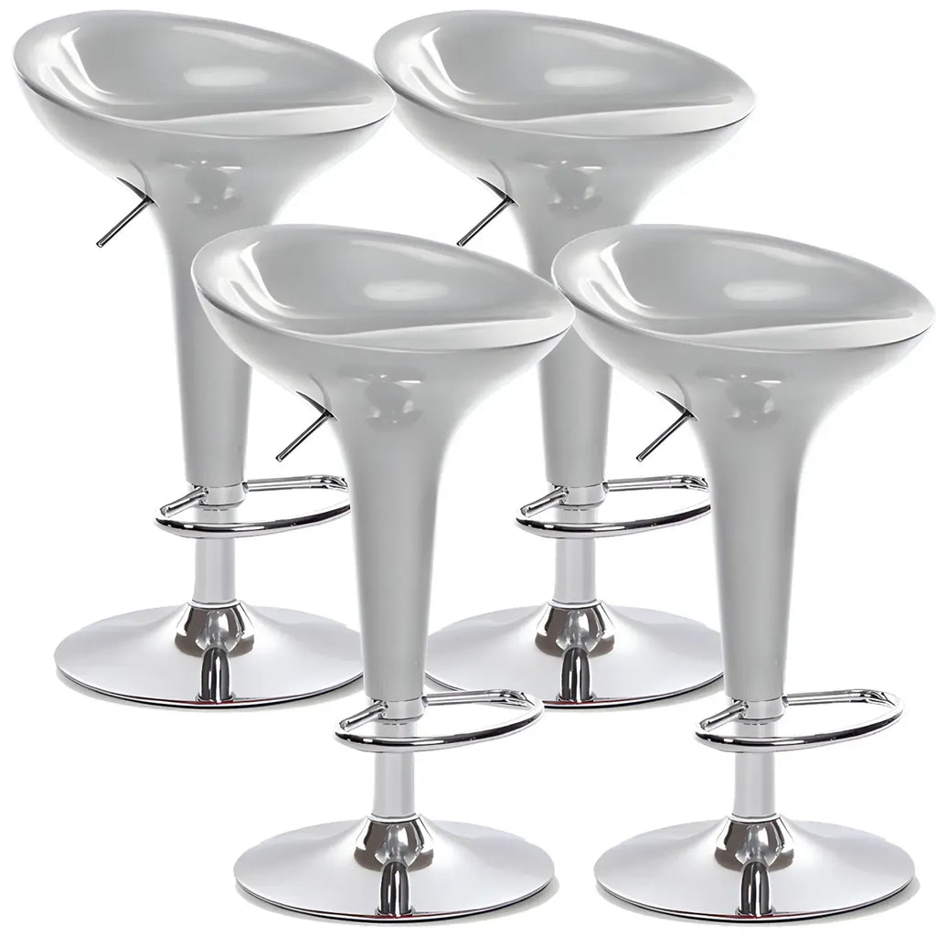 Tabouret de bar pivotant en plastique chromé réglable en hauteur