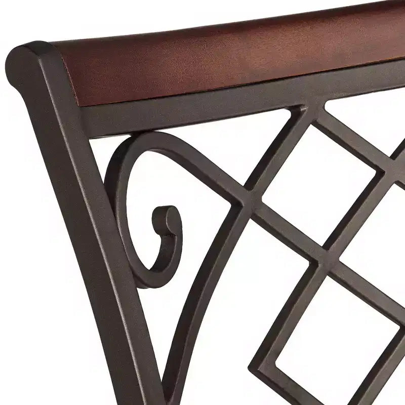 Tabouret de bar pivotant Kensington Hill Hartley Bronze Marron 65 cm de haut Coussin traditionnel en similicuir avec dossier et repose-pieds pour comptoir de cuisine