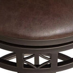 Tabouret de bar pivotant Kensington Hill Hartley Bronze Marron 65 cm de haut Coussin traditionnel en similicuir avec dossier et repose-pieds pour comptoir de cuisine