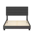 Lit plateforme rembourré Marino Linen Channel - Eco Dream
