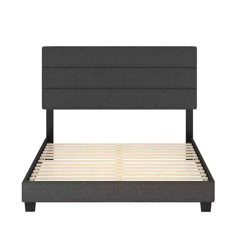 Lit plateforme rembourré Marino Linen Channel - Eco Dream