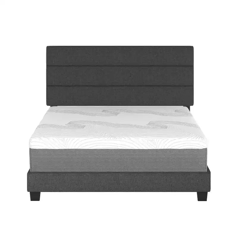 Lit plateforme rembourré Marino Linen Channel - Eco Dream