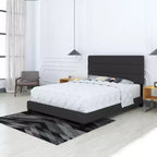 Lit plateforme rembourré Marino Linen Channel - Eco Dream
