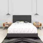 Lit plateforme rembourré Marino Linen Channel - Eco Dream