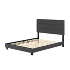 Lit plateforme rembourré Marino Linen Channel - Eco Dream
