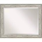 Crackled Framed Bathroom Vanity Wall Mirror Metallic - Amanti Art