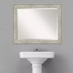 Miroir Mural de Salle de Bain Encadré Craquelé Métallique - Amanti Art
