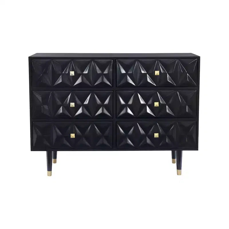 Commode 6 tiroirs texturée géo - Linon