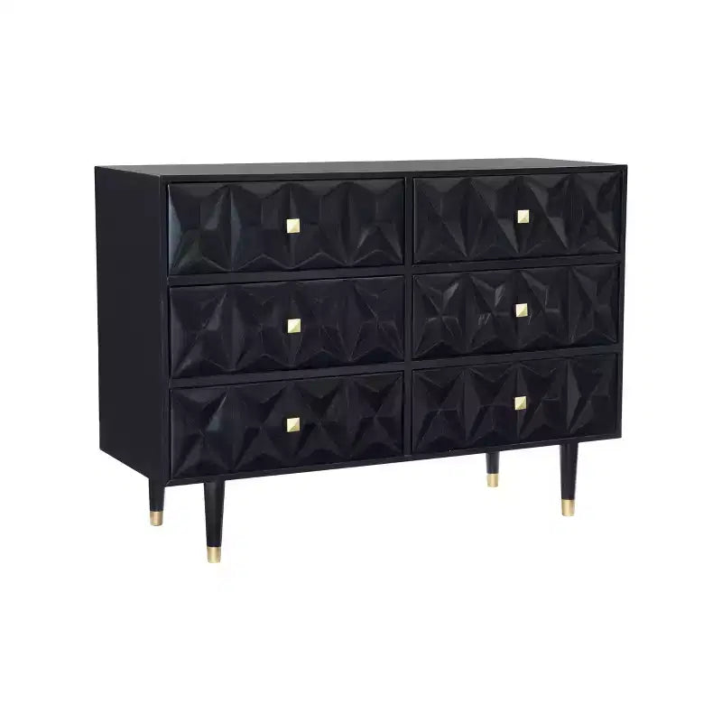 Commode 6 tiroirs texturée géo - Linon