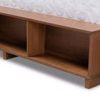 Lit plateforme de rangement Baxton Studio Vita 4 tiroirs en bois de style transitionnel moderne noyer/marron