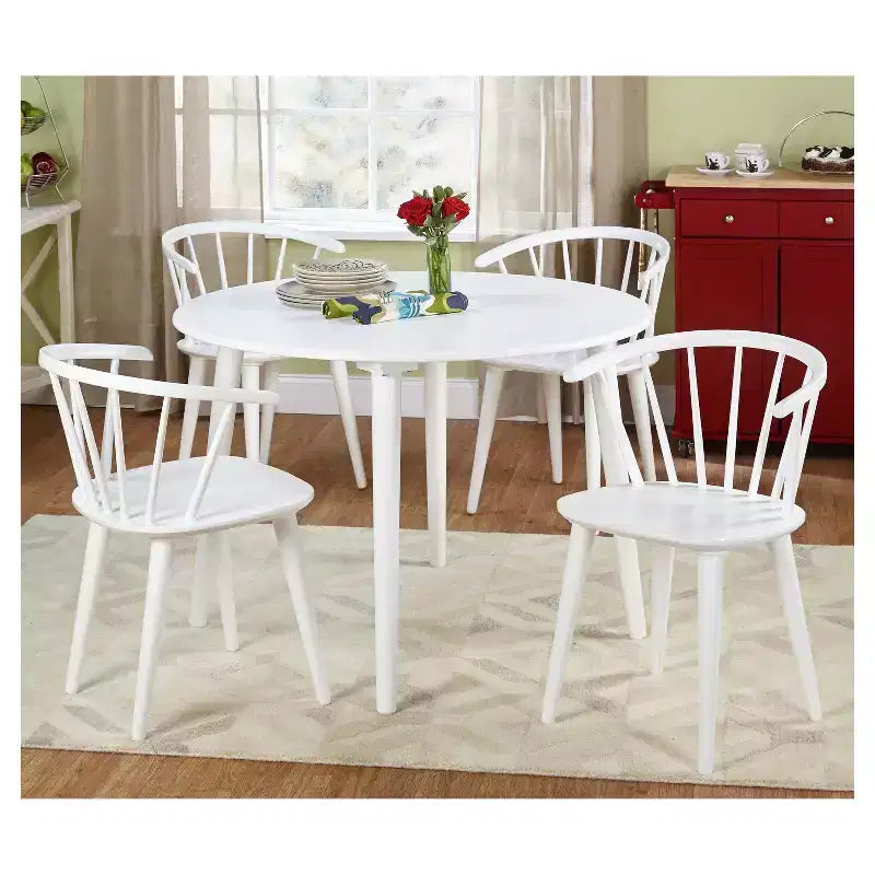 Lot de 2 chaises de salle à manger en bois massif à dossier incurvé Florence Buylateral