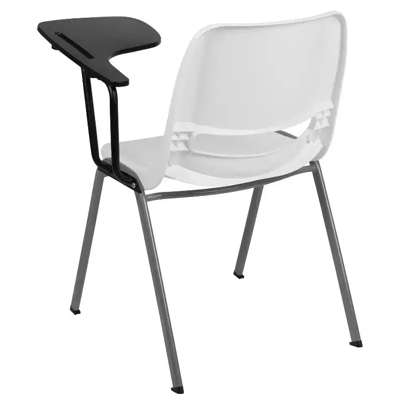 Chaise coquille ergonomique Flash Furniture avec tablette rabattable à gauche