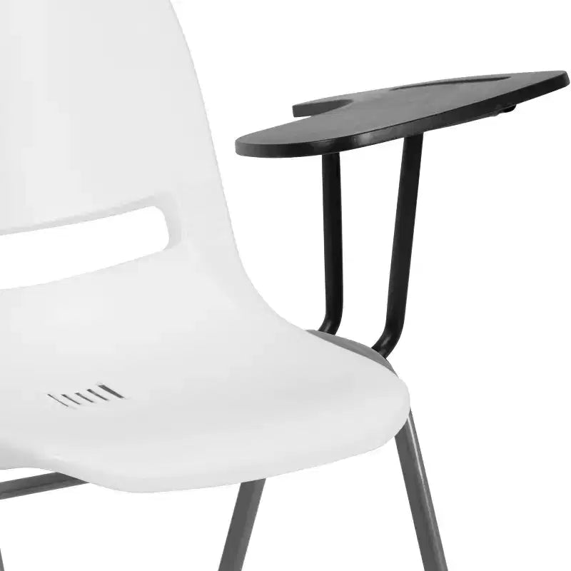 Chaise coquille ergonomique Flash Furniture avec tablette rabattable à gauche