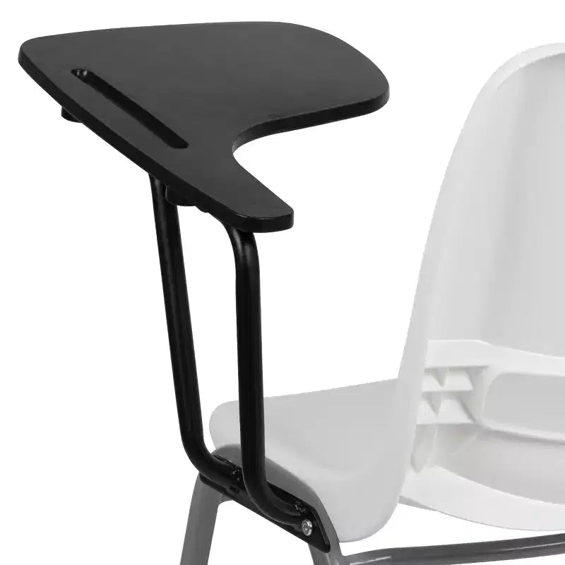 Chaise coquille ergonomique Flash Furniture avec tablette rabattable à gauche