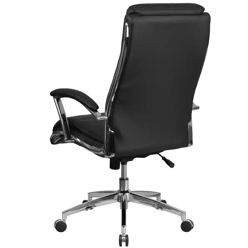 Flash Furniture Chaise de bureau exécutive pivotante en tissu lisse à dossier haut avec base et accoudoirs chromés