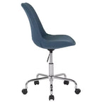 Chaise de bureau pivotante ergonomique en tissu à dossier mi-hauteur avec vérin pneumatique et piètement chromé Flash Furniture Aurora