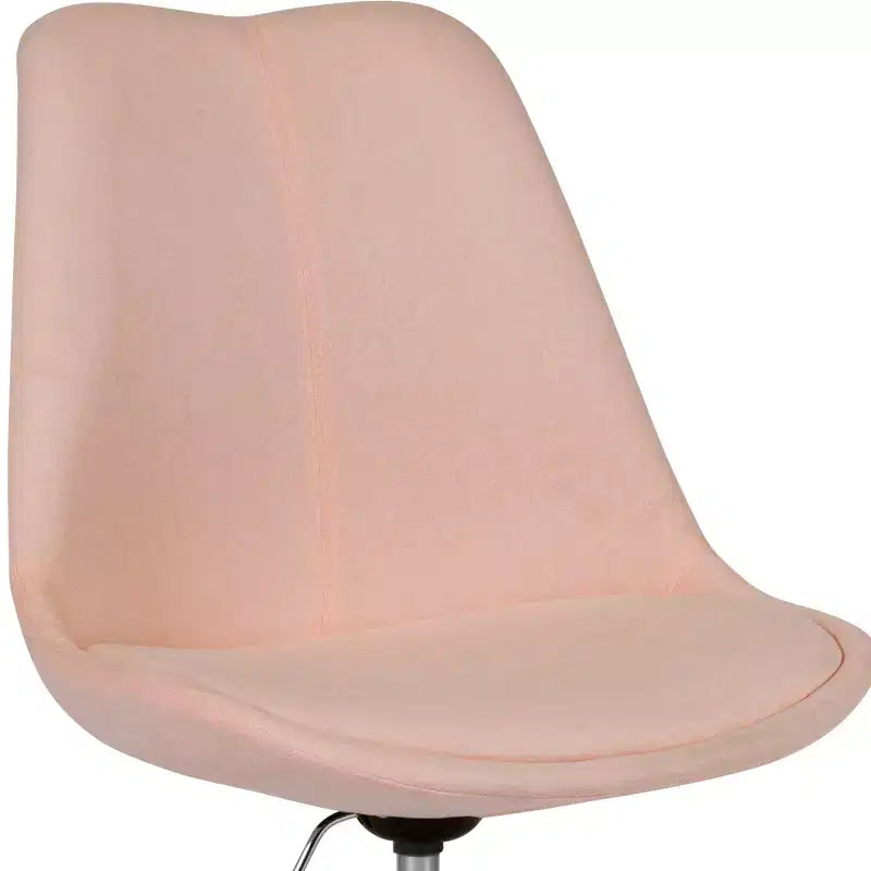 Chaise de bureau pivotante ergonomique en tissu à dossier mi-hauteur avec vérin pneumatique et piètement chromé Flash Furniture Aurora