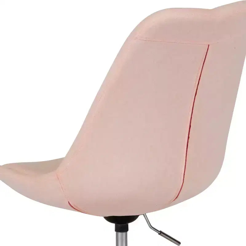 Chaise de bureau pivotante ergonomique en tissu à dossier mi-hauteur avec vérin pneumatique et piètement chromé Flash Furniture Aurora