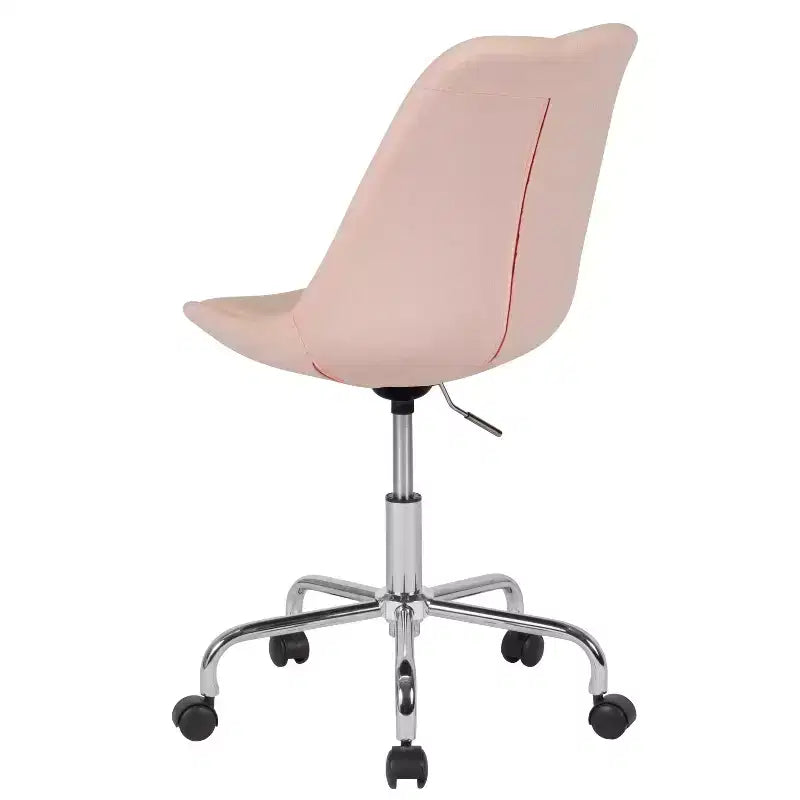 Chaise de bureau pivotante ergonomique en tissu à dossier mi-hauteur avec vérin pneumatique et piètement chromé Flash Furniture Aurora
