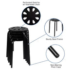 Tabourets empilables emboîtables en plastique Flash Furniture, 17,5 po de hauteur (paquet de 5)