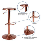 Tabouret de bar rétro réglable en hauteur Flash Furniture Madrid Series