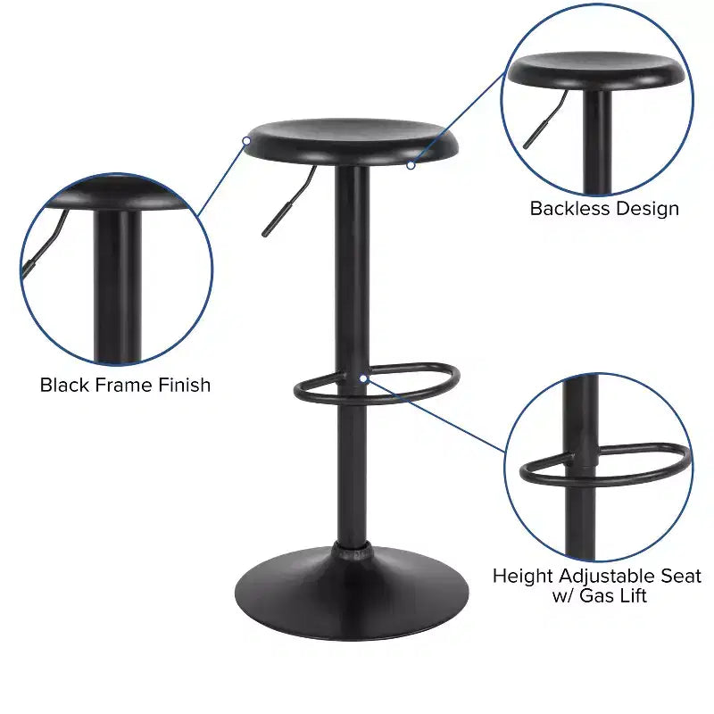 Tabouret de bar rétro réglable en hauteur Flash Furniture Madrid Series