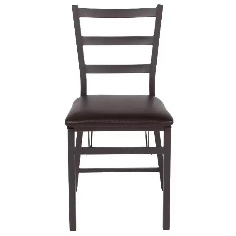 Lot de 2 chaises pliantes en métal HERCULES de Flash Furniture, dossier échelle marron avec assise en vinyle marron