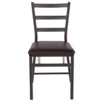 Lot de 2 chaises pliantes en métal HERCULES de Flash Furniture, dossier échelle marron avec assise en vinyle marron