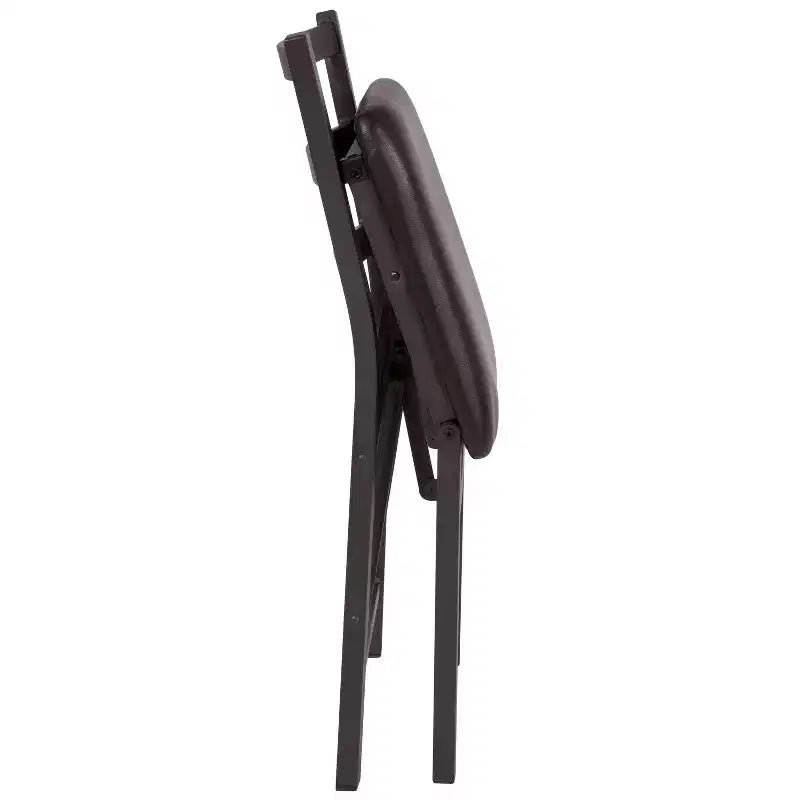 Lot de 2 chaises pliantes en métal HERCULES de Flash Furniture, dossier échelle marron avec assise en vinyle marron