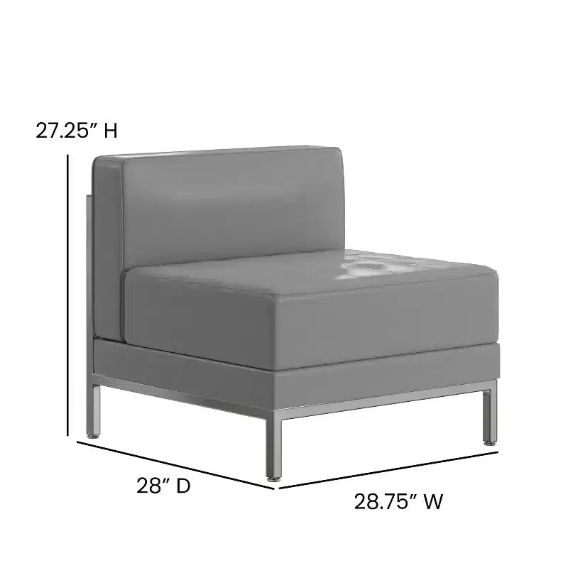 Chaise centrale contemporaine en similicuir Flash Furniture HERCULES Imagination Series