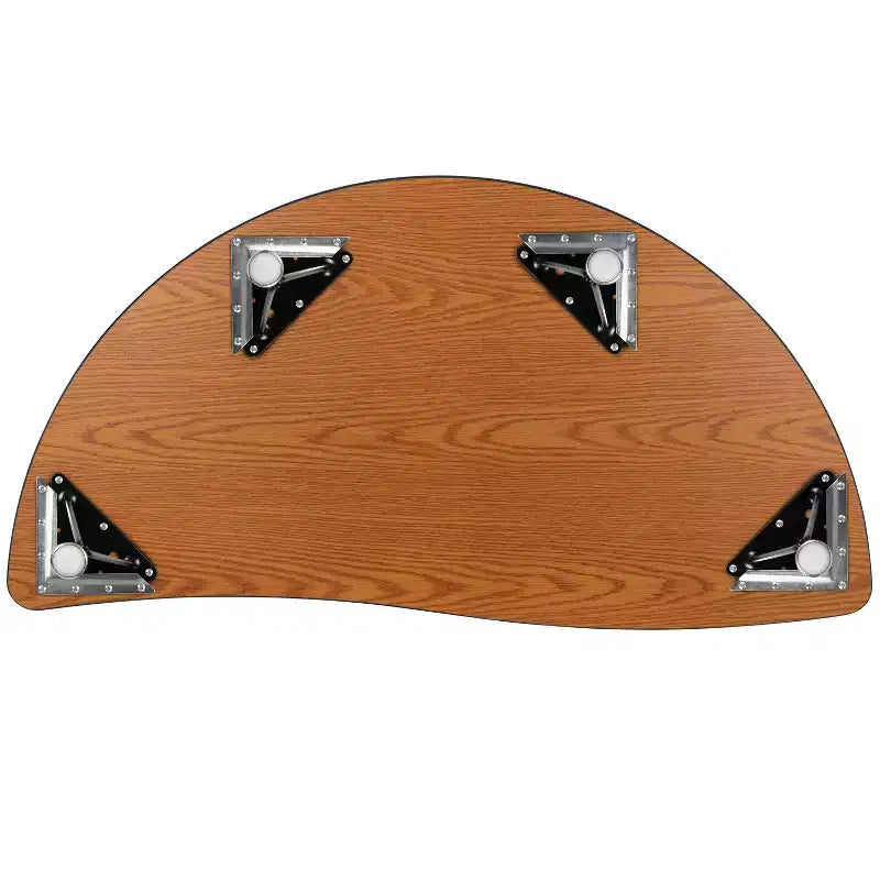 Flash Furniture Table d'activités collaborative flexible en stratifié thermique demi-cercle de 47,5 po – Pieds courts réglables en hauteur