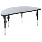 Flash Furniture Table d'activités collaborative flexible en stratifié thermique demi-cercle de 47,5 po – Pieds courts réglables en hauteur
