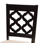 Lot de 2 chaises de salle à manger Ramiro en tissu et bois – Baxton Studio