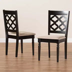 Lot de 2 chaises de salle à manger Ramiro en tissu et bois – Baxton Studio