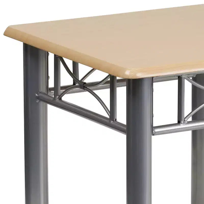 Table d'appoint Emma et Oliver avec plateau laminé et piètement en acier